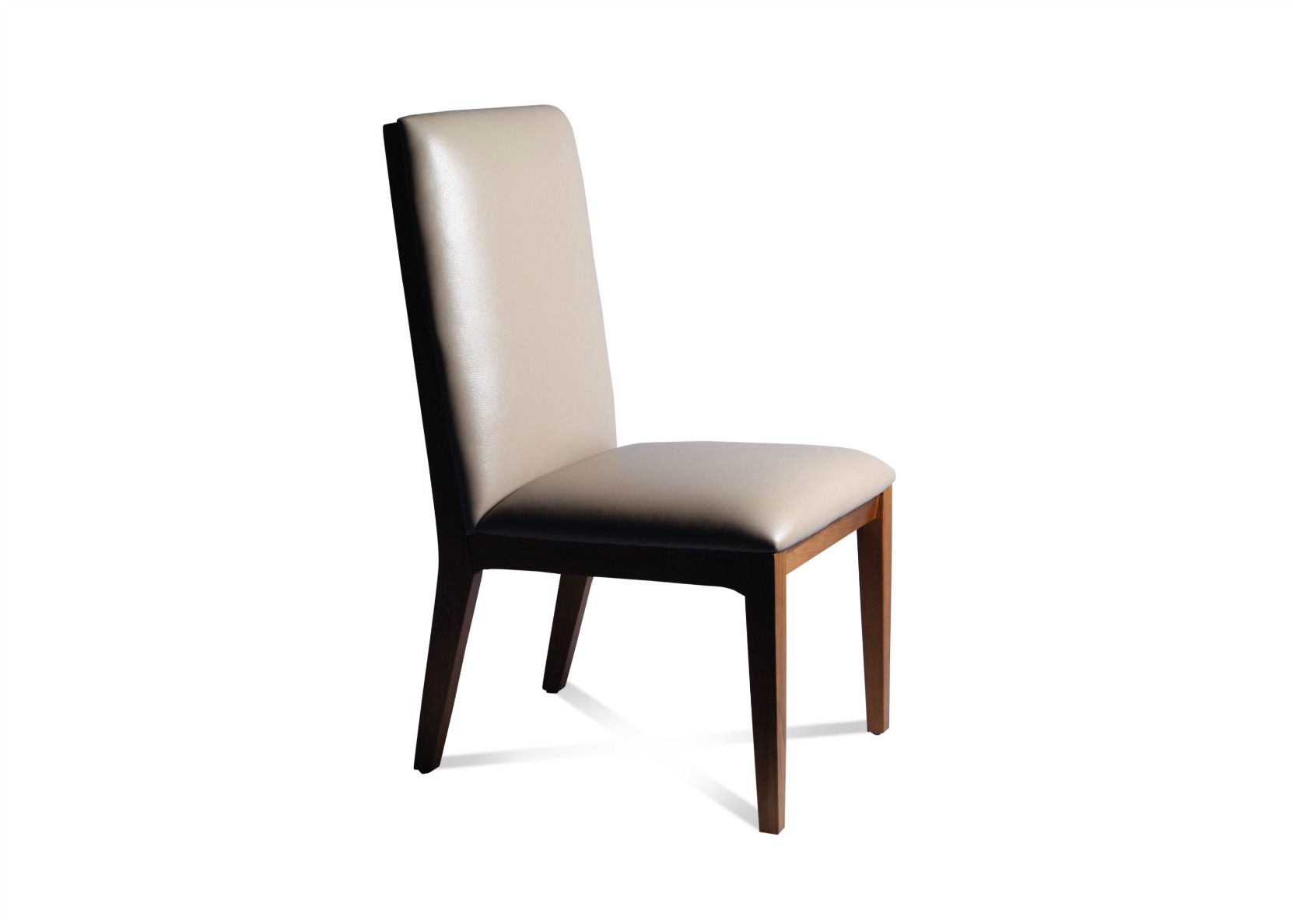 Spira Dining Chair In Taupe Leather - Not Just Brown