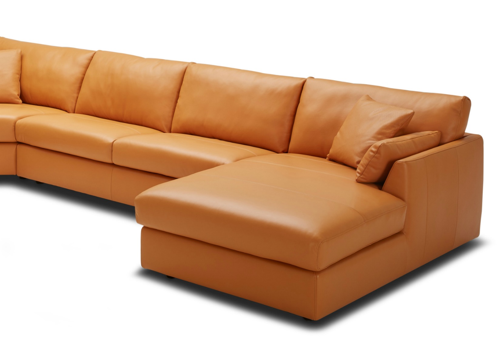 tan leather chaise sofa